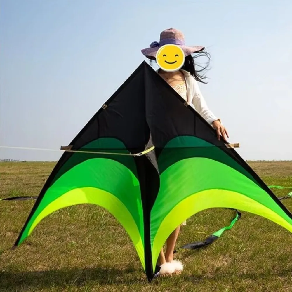 New Easy Fly 1.6m Large Delta Kite Long Tail Ripstop Rainbow Kite with 100M Kite Line Good Flying Kite Kid&Adults