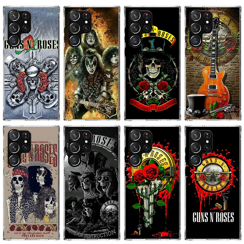 Guns N Roses 삼성 갤럭시 S24 S23 S22 Plus S21 FE S20 S25 Ultra S10 S10E S9 S8 + 소프트 커버 프린트 펀용 좋은 시간 전화 케이스