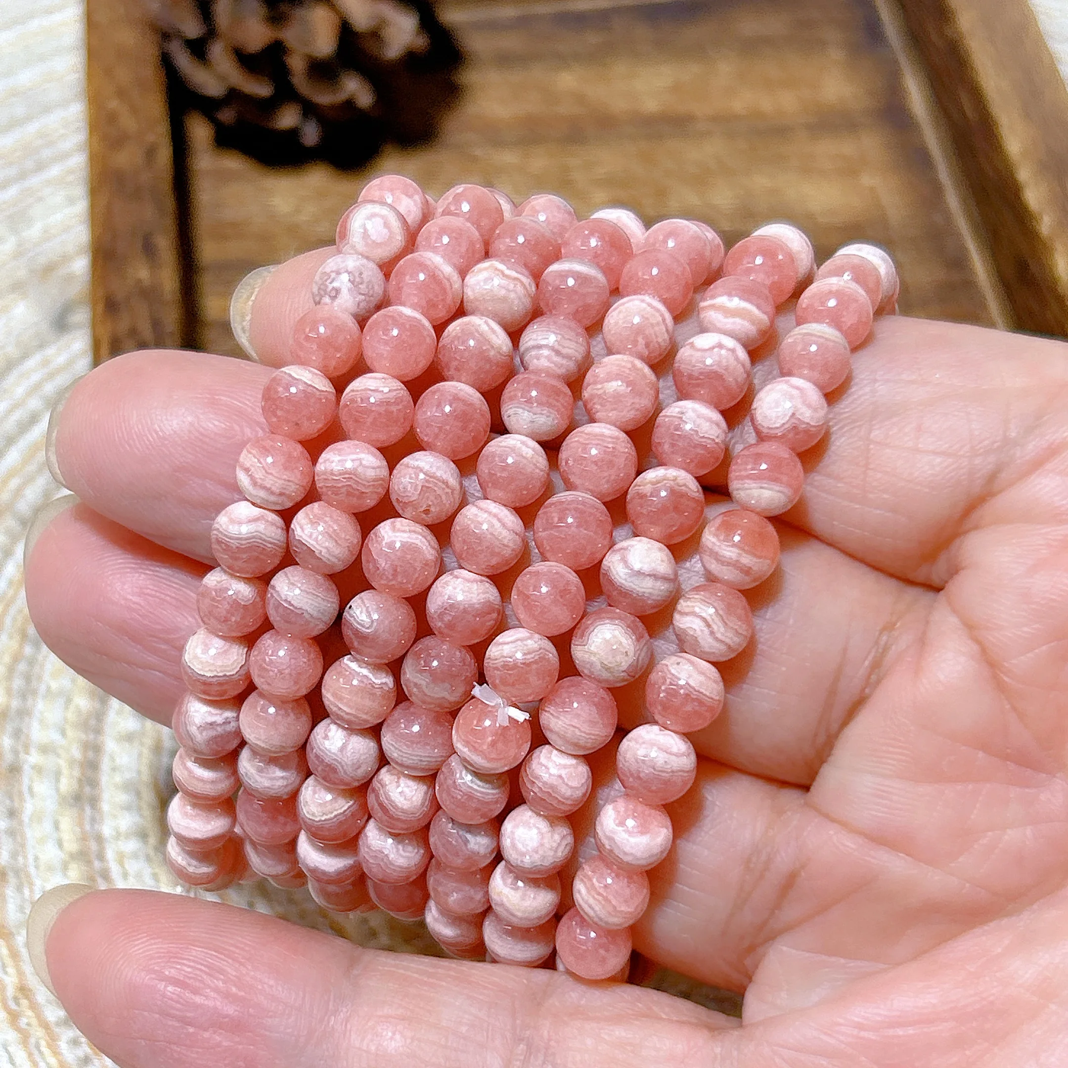 Healing Natural Crystal Argentina Rhodochrosite Accessory Mineral High Quality Gemstones Ornament Home Decoration Women Gift