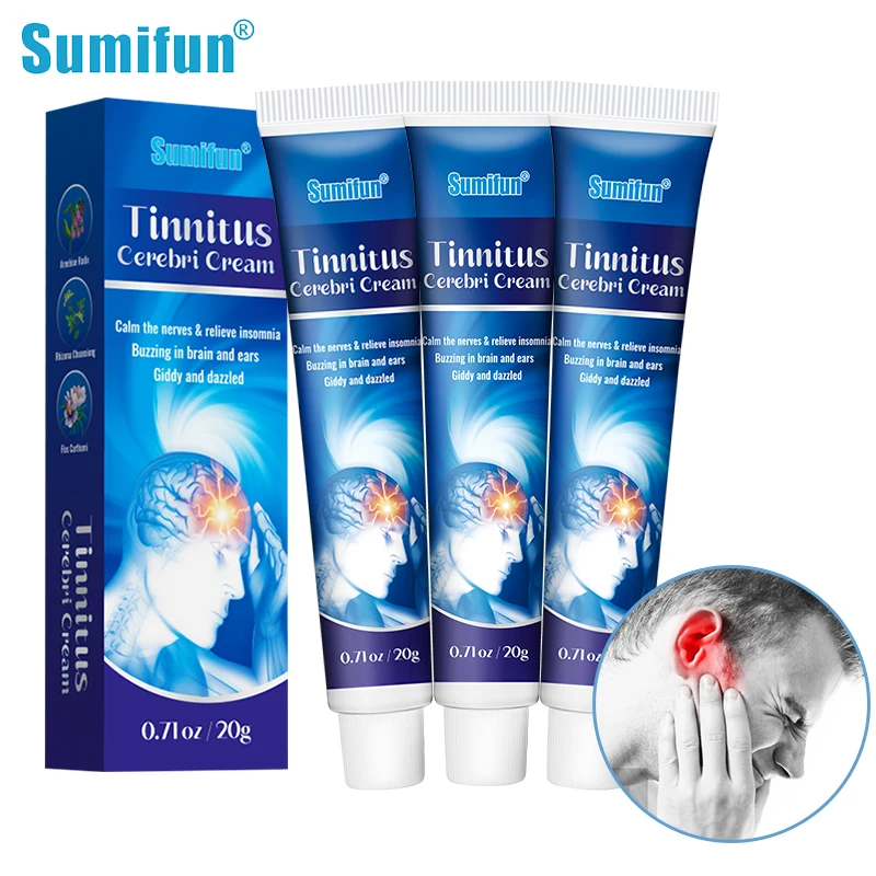 

3Pcs Sumifun Tinnitus Ear Ringing Treatment Cream Itchy Ears Buzzing Remover Pain Relief Ointment Hearing Loss Headache Medicine