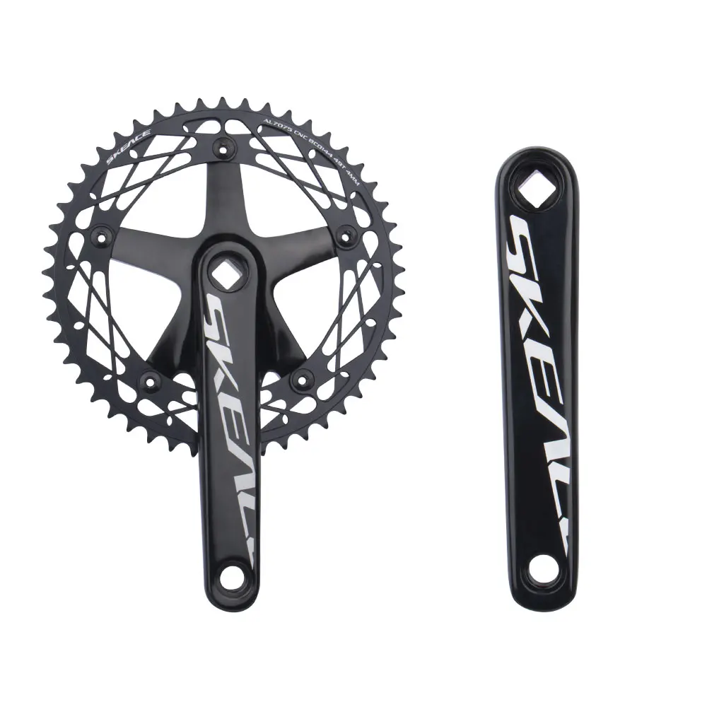 BOLANY Square Hole Alumniun Alloy Single Chainwheel Bicycle Crankset SKEACE 144BCD 165mm Integrated Fixed Gear Crankset