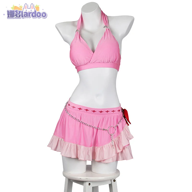 Aerith Gainsborough-traje de baño de fantasía para mujer y niña, traje de baño de Final Cos, disfraz de carnaval, Halloween