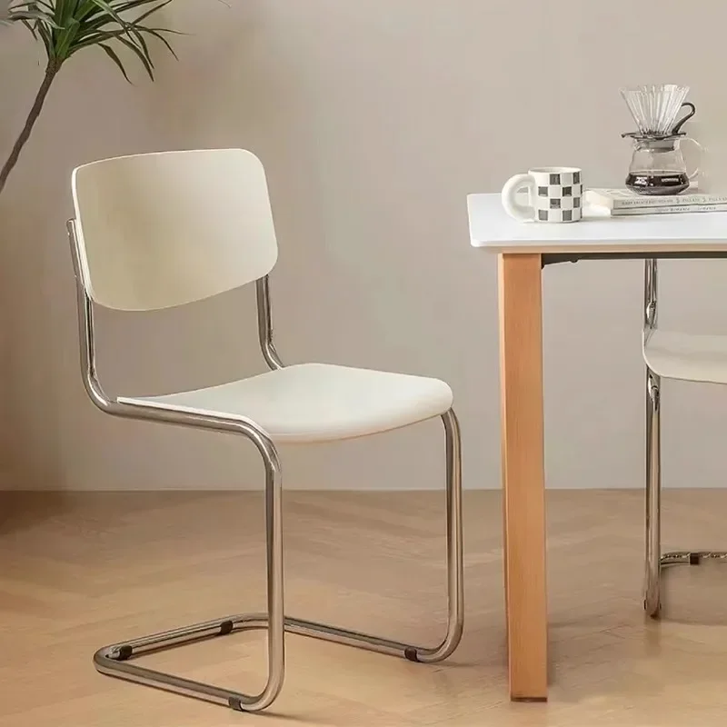 

Dining chair household cream wind acrylic dining table stool suspension backrest Internet celebrity ins cafe milk tea shop chair