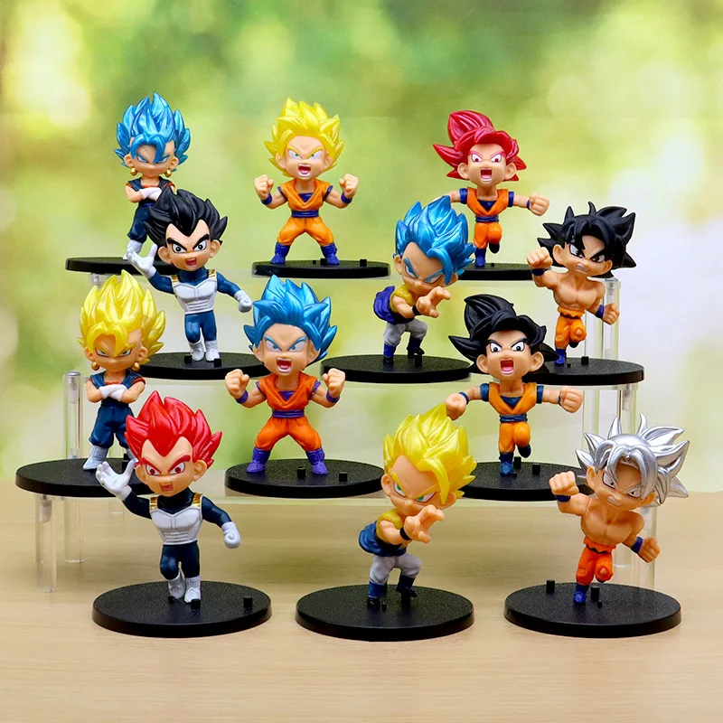 6Pcs/Set 9-10CM Dragon Ball GT Super Saiyan Son Goku Vegeta Figures Collectible PVC Model Accessories Decoration Toys Kids Gift