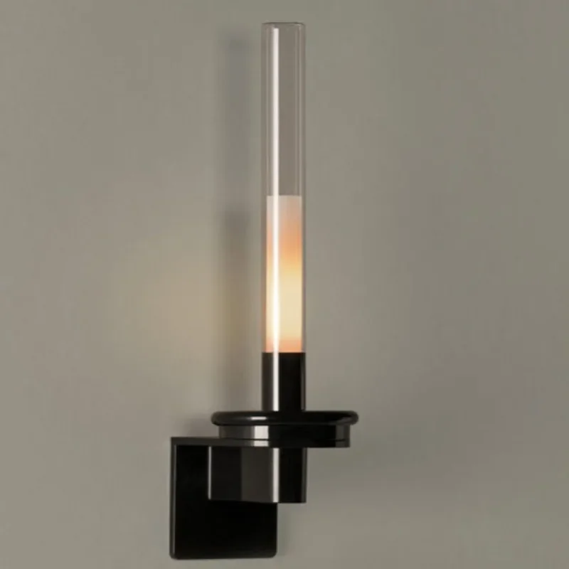 الإسبانية الإبداعية الراقية الحديد الفن وحدة إضاءة LED جداريّة مصباح شفاف طويل أنبوب الزجاج عاكس الضوء المطبخ غرفة نوم بهو غرفة المعيشة الشمعدانات