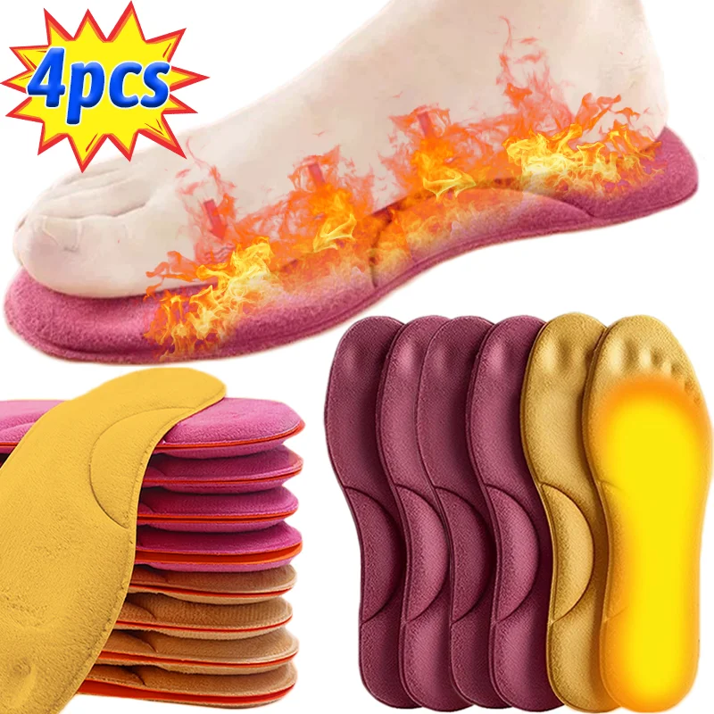 1/2pairs Self Heated Thermal Insoles for Feet Warm Memory Foam Arch Support Inserts for Women Winter Sport Shoes Pad Accessories