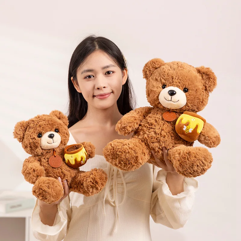 ตุ๊กตาหมีฮันนี่แบร์สุดน่ารัก ตุ๊กตาหมีนั่งนุ่มนิ่ม ของขวัญวันเกิดสำหรับเด็กและผู้ใหญ่