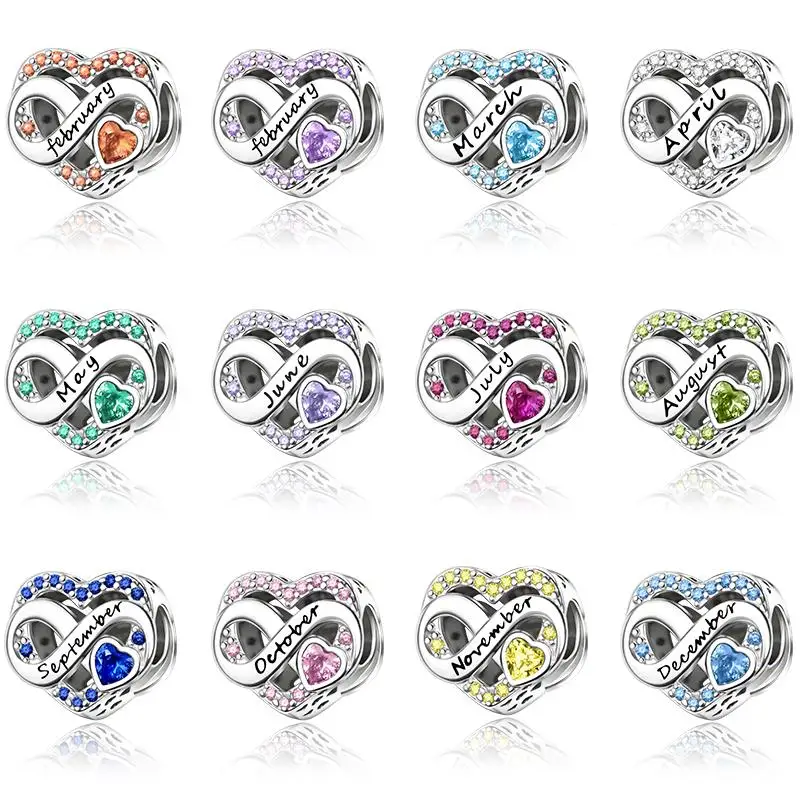 

925 Sterling Silver Special Month Charms Pendant Fit For Necklace Original Bracelet DIY Women's Upscale Birthday Party Fine Gift