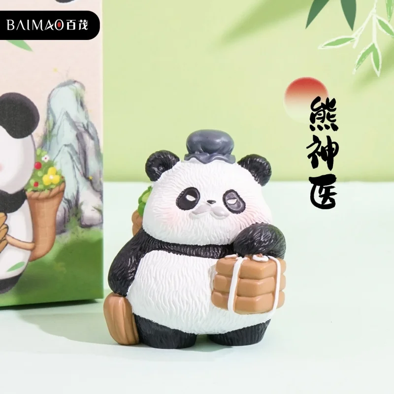 Oryginalne figurki Panda Jianghu, urocze ozdoby z żywicy do samochodu, domu i na biurko, figurki anime, prezenty na Boże Narodzenie i Nowy Rok.