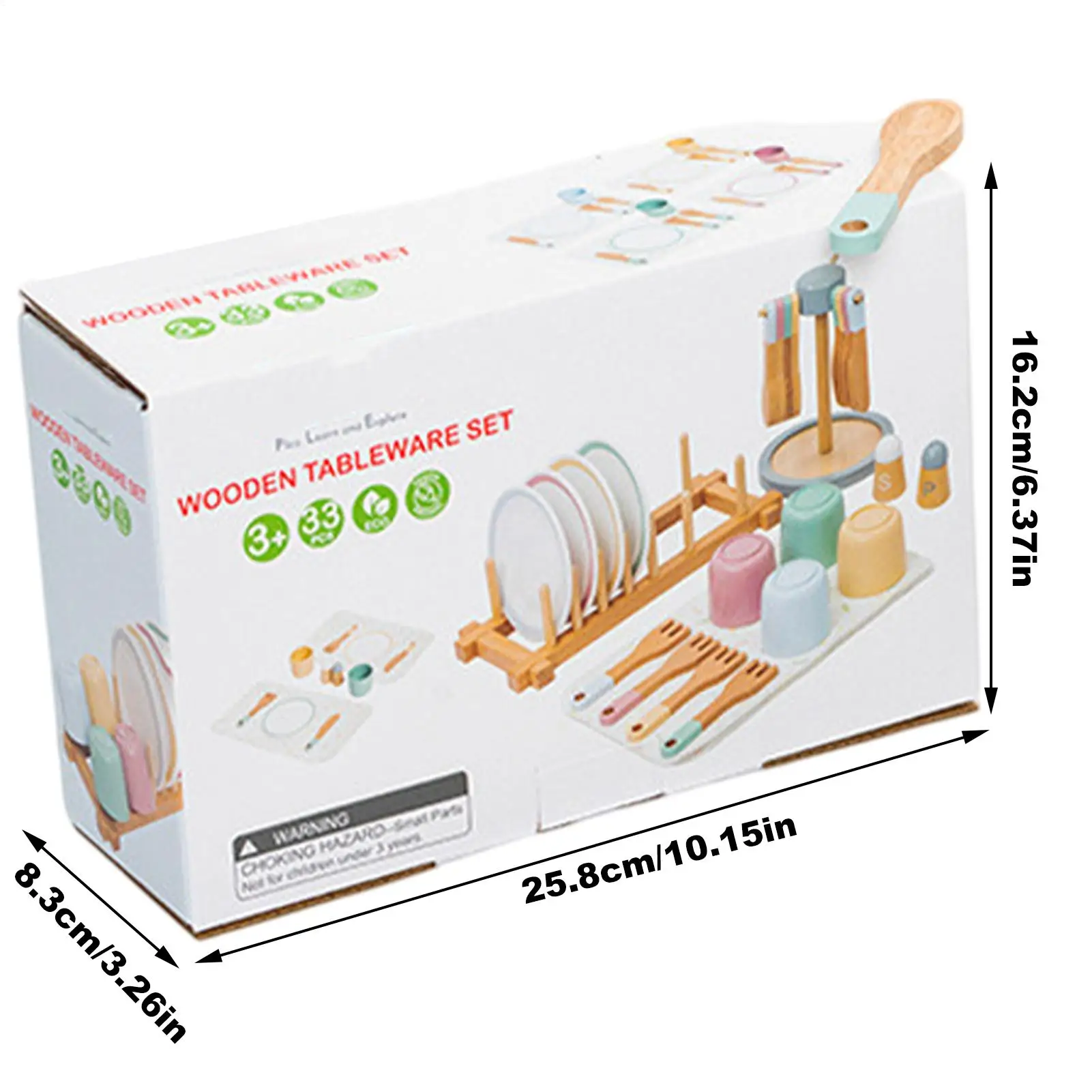 Zestaw kuchenny dla dzieci, 33 elementy, realistyczny zestaw do zabawy w udawanie, drewniany zestaw obiadowy do gotowania dla dziewczynek, na przyjęcie, Boże Narodzenie, urodziny.
