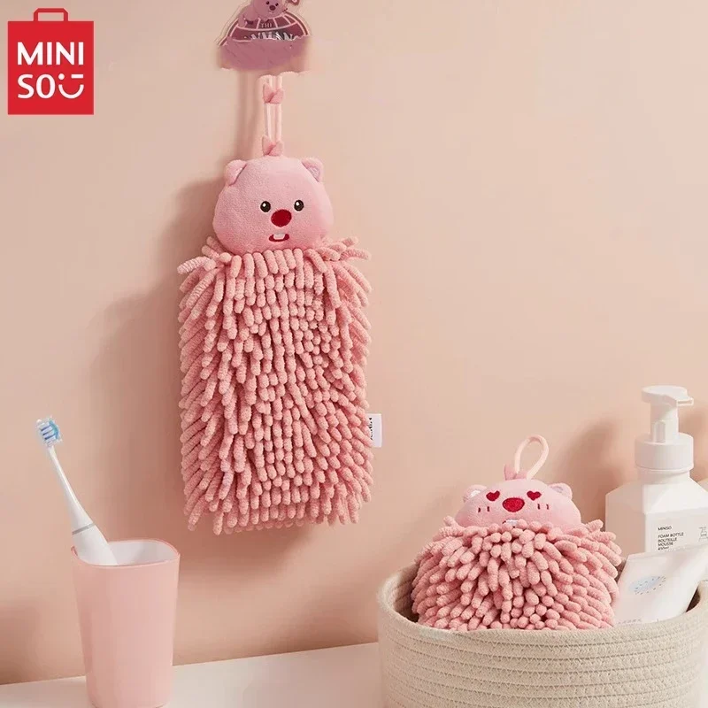 

MINISO LOOPY Series Chenille Hand Towel Hanging Absorbent Kawaii Kitchen Rag Home Bathroom Cleaning Cloth Kitchen Helper