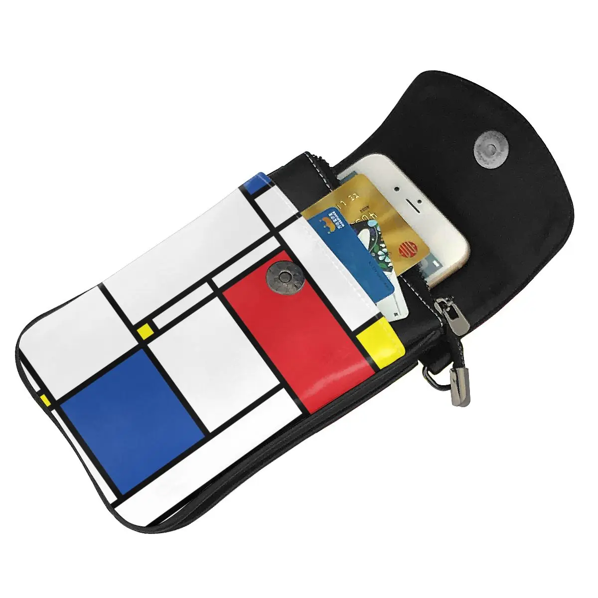 Pop Art - Mondrian Minimalist De Stijl Modern Art Shoulder Bag Business Woman Women Bags Gift Stylish Leather Purse