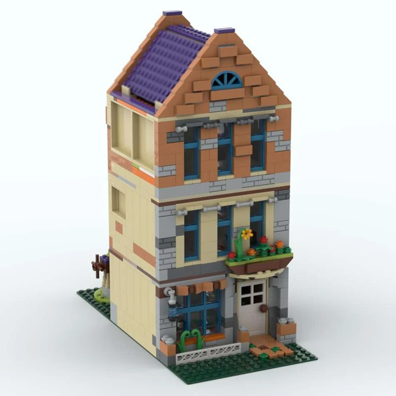 مدينة شارع Moc قوالب بناء وحدات House_1 نموذج التكنولوجيا وحدات شعبية الفيلم نموذج لعبة المكعبات لتقوم بها بنفسك تجميع عيد الميلاد #3