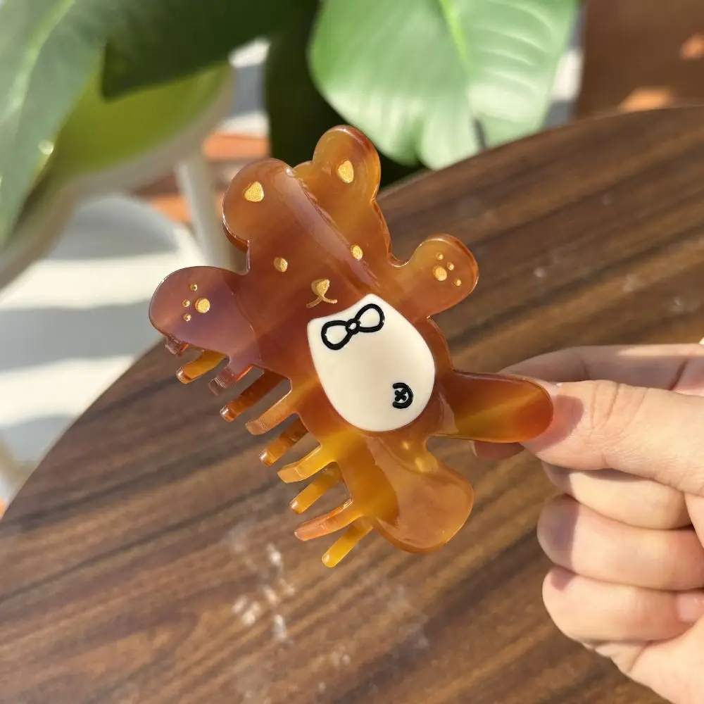 

Fashion Korean Style Cartoon Bear Shark Clip Kawaii Bow Acetic Acid Carb Clip Creative Swwet Small Hair Claw Daily