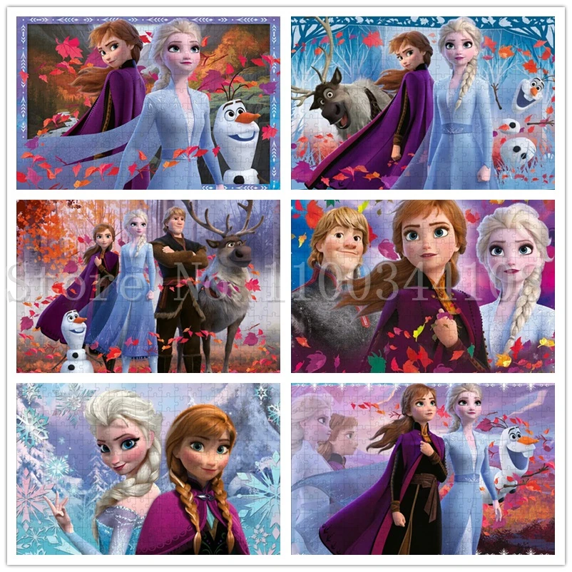 Disney Frozen Jigsaw Puzzles Cartoon Sisters Princess Anna and Elsa Puzzles for Girls Birthday Gifts Handmade Toys & Hobbies