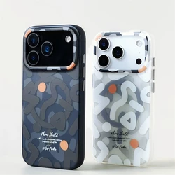 For MagSafe Geometric Graffiti Phone Case for iPhone 17 16 15 14 13 Pro Max Air Magnetic Wireless Charging Hard Shockproof Cover