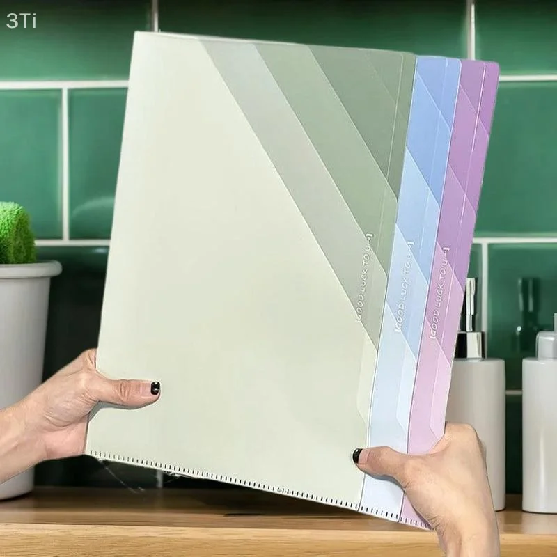 مجلد متدرج متعدد الطبقات A4 تصنيف الموضوع أوراق الاختبار مجلد شفاف على شكل حرف L ملف تصنيف 6 طبقات