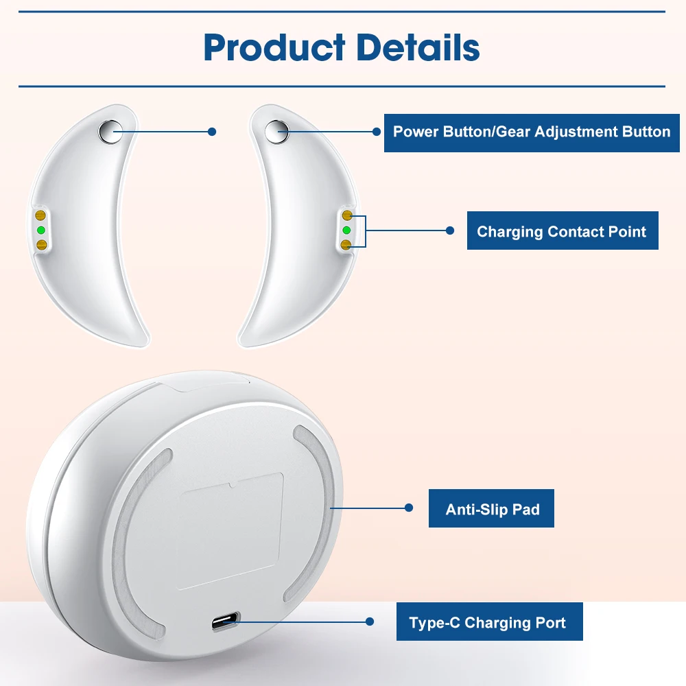 660nm Red Light Eye Massager with EMS Anti-Aging Eye Care Device Reduce Bags & Dark Circles Portable Eye Rejuvenation Pads