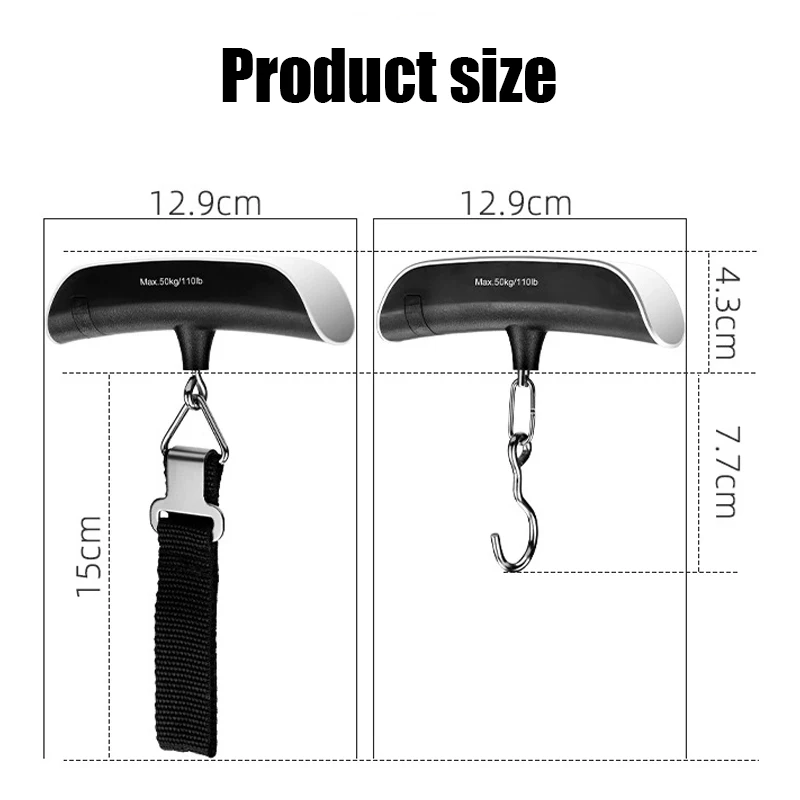 Electronic Spring Balance Household Portable Digital Scale, Hand Luggage Scale for Fishing, Weighing Grams, 50kg, 10g