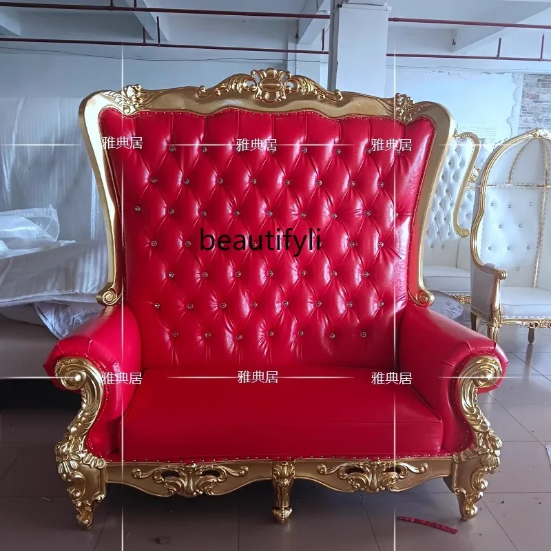 European-style high-back chair, photo studio, studio photography, double sofa chair shape, wedding throne chair collection