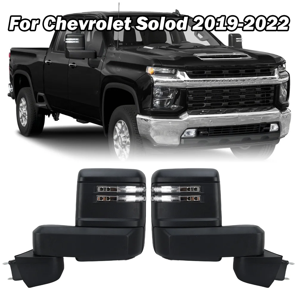 Accessories 13 Pins Rearview Mirror Assembly For Chevrolet Silverado 1500/GMC Sierra 1500 2019-2022 Double Mirror Door Mirror