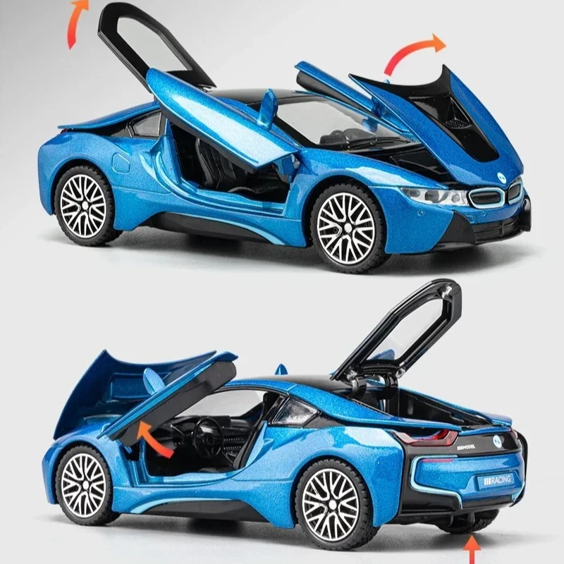

1:32 I8 supercar alloy car model toy child boy surprise small gift tabletop ornament collection