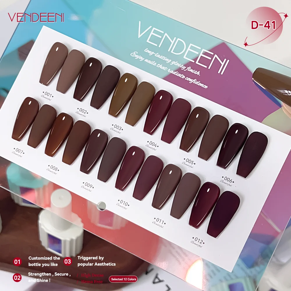 Vendeeni12color série sólida gel polonês conjunto arte produto profissional uv unha polonês salão de beleza hema tpo livre gel polonês suprimentos