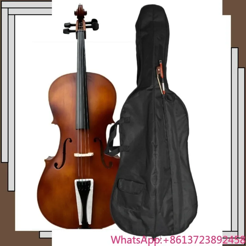 

Handmade Matte Basswood Adult Beginner Cello Instrument Student Professional Cello 1/2,1/4,1/8,3/4,4/4 with Cello Case Bow
