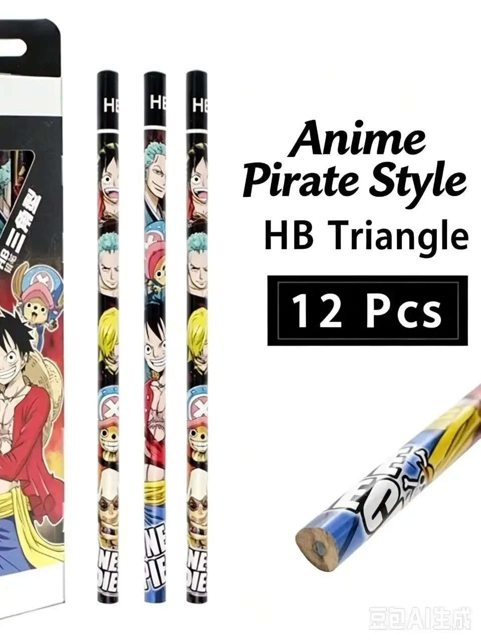 One Piece Morning‑Light Wooden HB Pencil Distinct Zoro Luffy Chopper Motifs Premium Hand‑Held Writing Tool For Student School