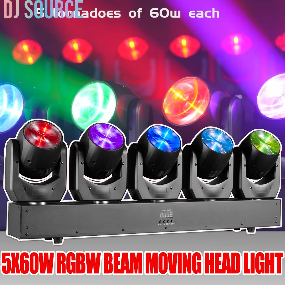 

New Mold LED RGBW 5x60W Beam Moving Head Light with Point Control and Wave Running Effect For DJ Disco Party Club Stage Effect