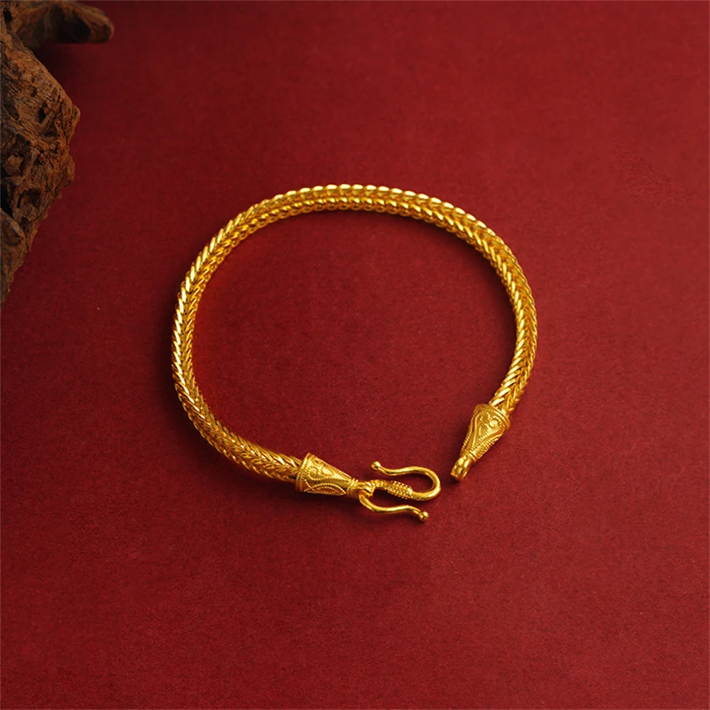 الذهب الأصفر اللون أساور للرجل 6 مللي متر ويفر سلسلة سوار معصمه Pulsera الهيب هوب مجوهرات اكسسوارات هدايا الحفلات بيجو
