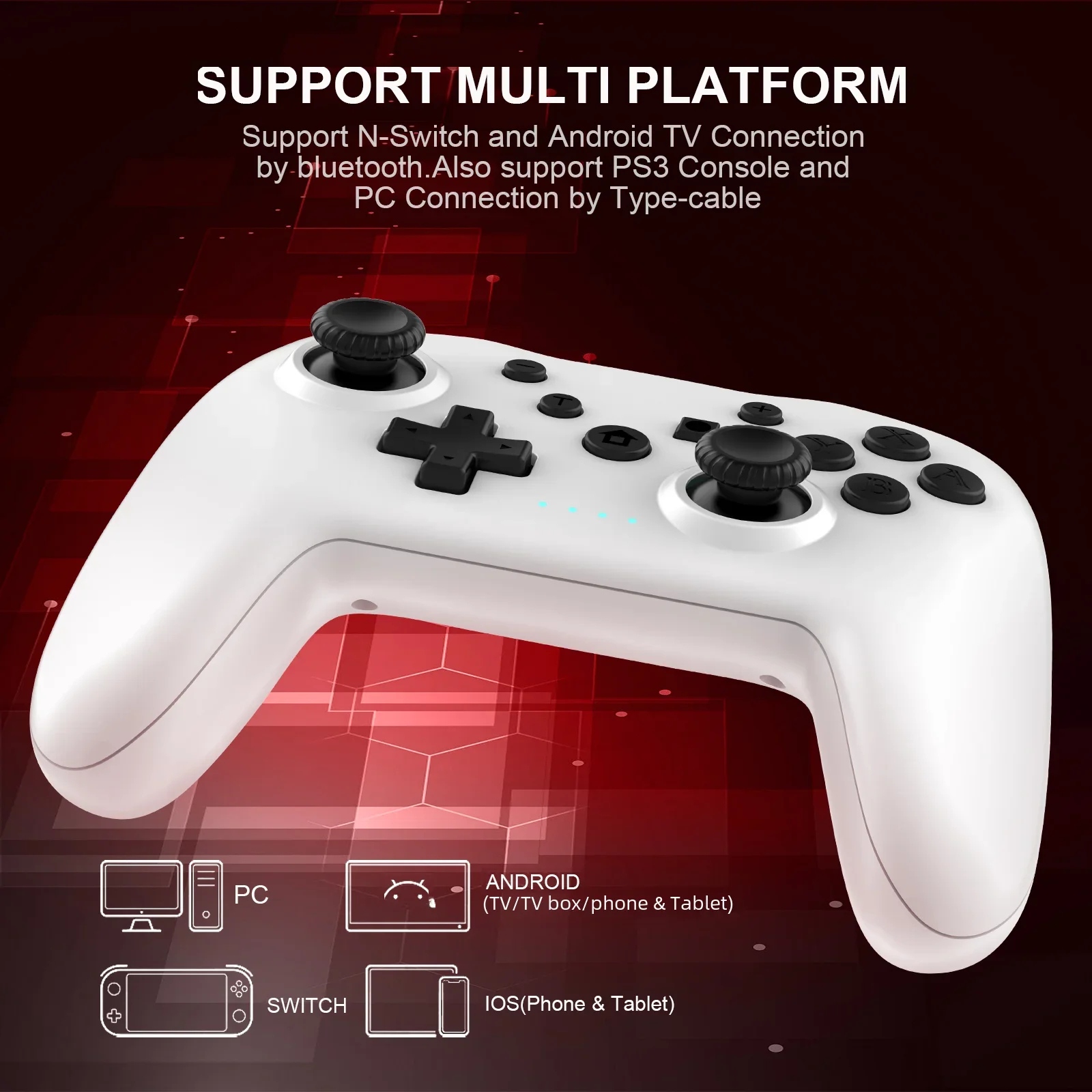 GAMINJA 4 ln 1 6-Axis Gyroscope Joystick Wireless Bluetooth Gaming Controller For Nintendo Switch Pro PS3 Lag-Free Gamepad