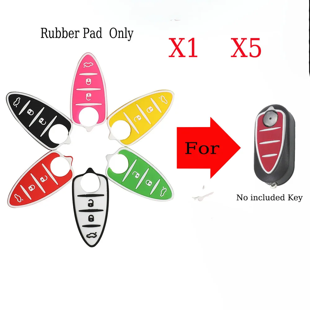 jingyuqin X1 X5 Autoschlüssel-Gummi-Pad-Abdeckung mit 3 Tasten für Alfa Romeo Mito Giulietta 159 GTA Abdeckung Gehäuse Tasten