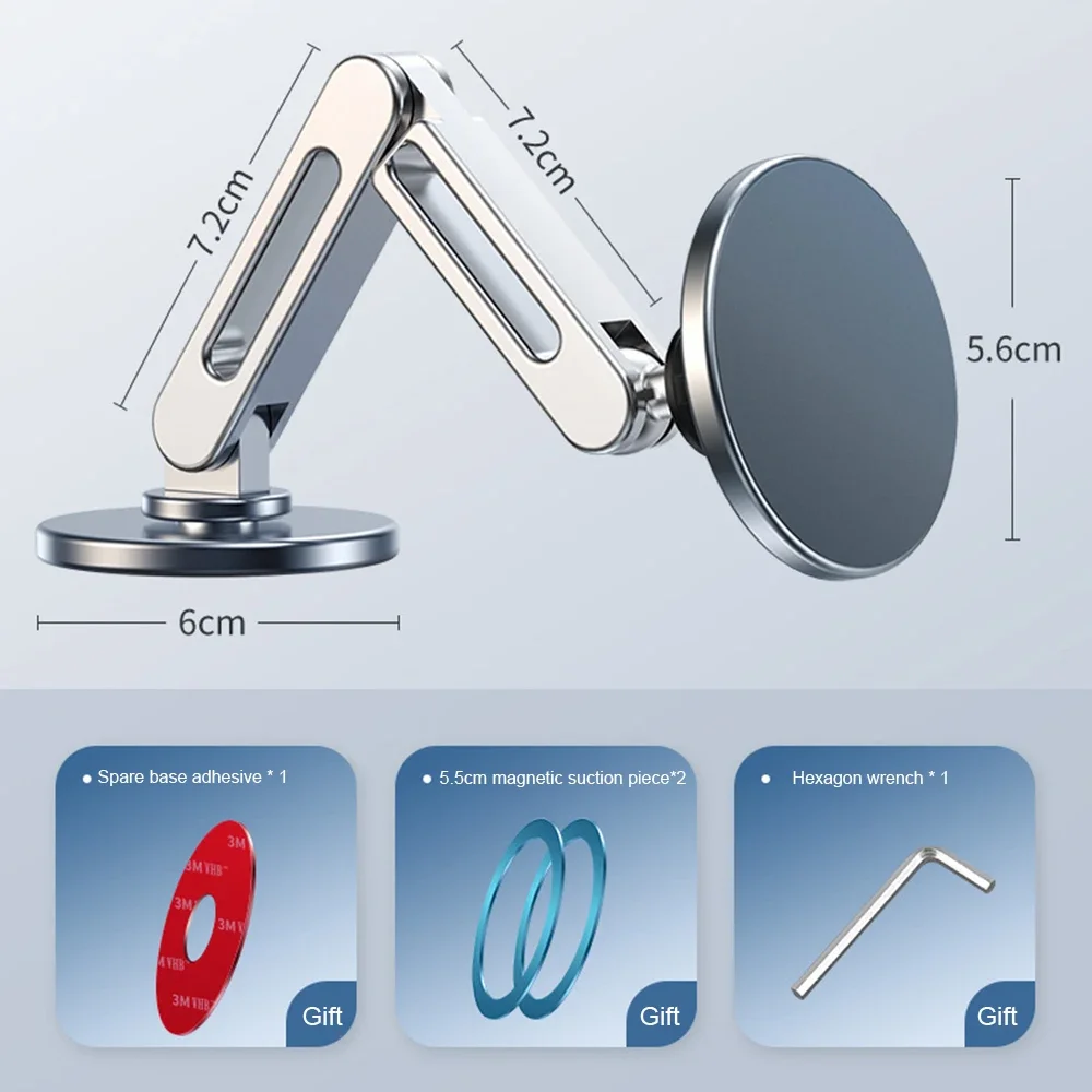 360 Rotate Macsafe Magnetic Car Phone Holder Foldable For Tesla Universal Mobile Phone Stand Hanging Screen Car Holder Aluminum image 2