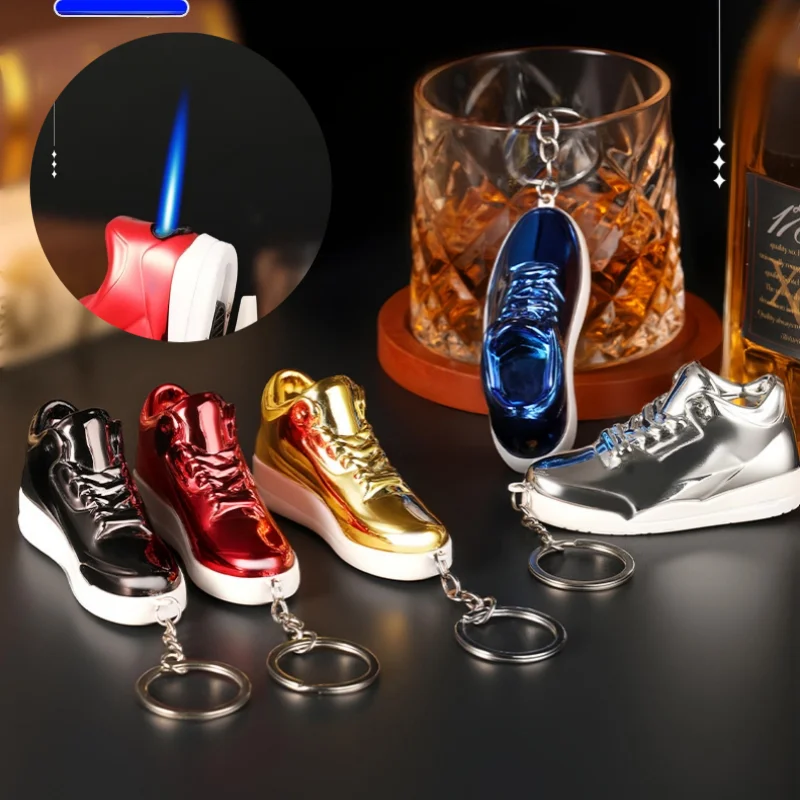 

Windproof Keychain 3D Basketball Shoes Lighter Direct Charging Flame Mini Pendant Portable Lighter Personalized Smoking Gift