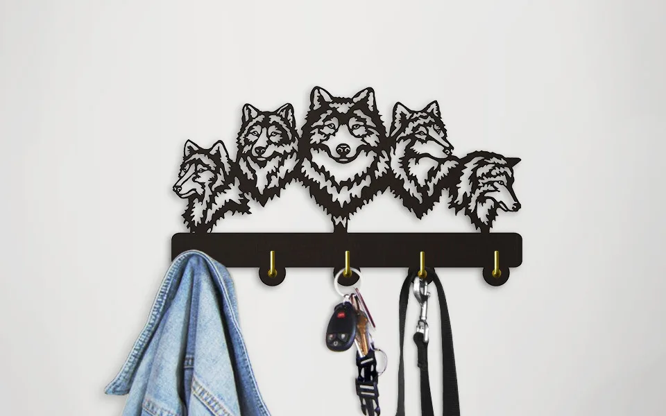 1Piece Wolf Key Hook Home and Decoration Room Decoration Accessories Key Holder Wall Housekeeper on Wall Hanging Organizers