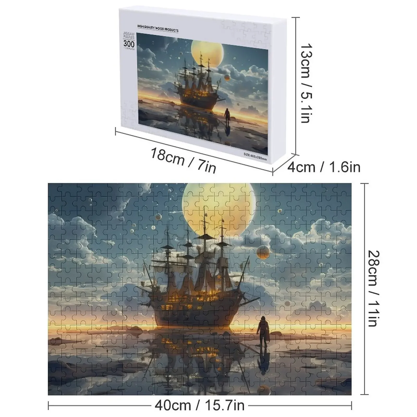 Guerrieri di Amstaff: Il guerriero abbraccia la sua nave Puzzle Motori in scala Giocattolo per bambini Puzzle regalo personalizzato per bambini