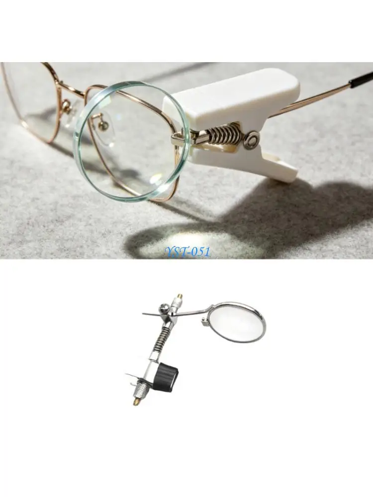 E15A Handsfree Clip On Lens with Glass Optics and Metal Holder for Jelwery