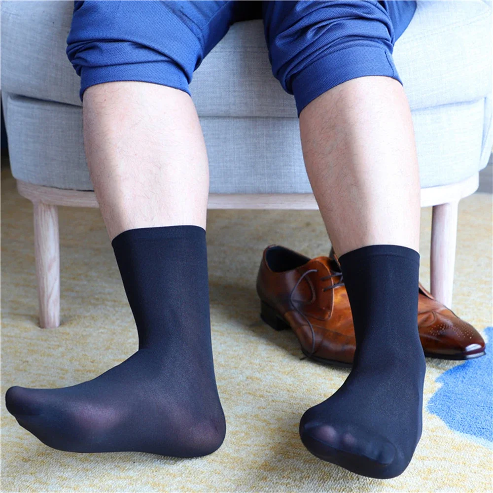 Women Men Socks Short Elastic Ultra-thin Silky Stockings Unisex Business Formal Dress Stockings 1 Pair