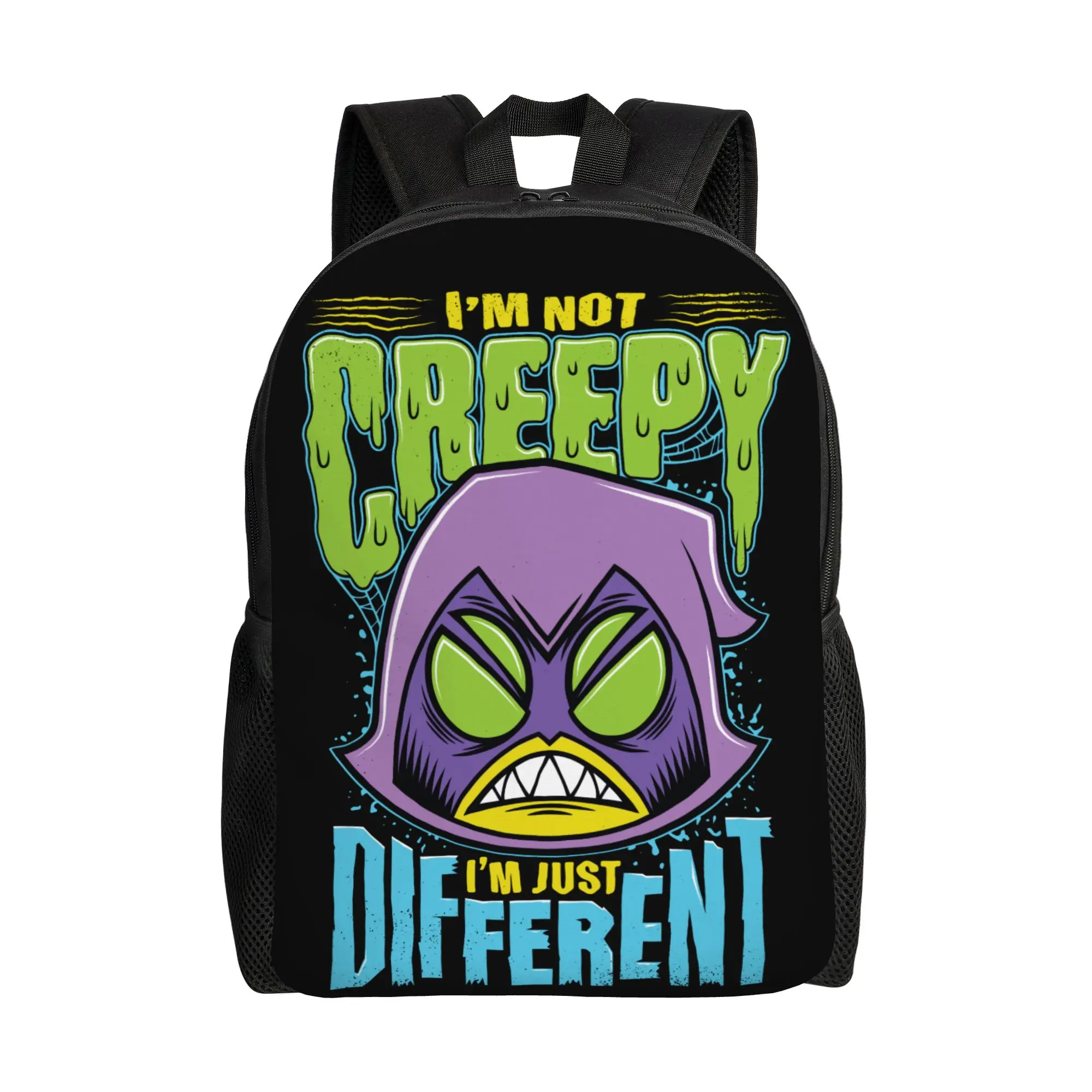 mochila-teen-titans-go-raven-not-creepy-i'm-different-para-homens-mulheres-estudantes-caminhadas-viagens-mochila-de-lona-para-laptop-e-computador