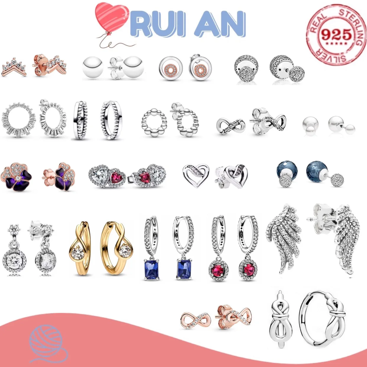

original 2025 New 100%925 sterling silver Charm earrings rose heart shape women's fashion high-quality jewelry anniversary gift