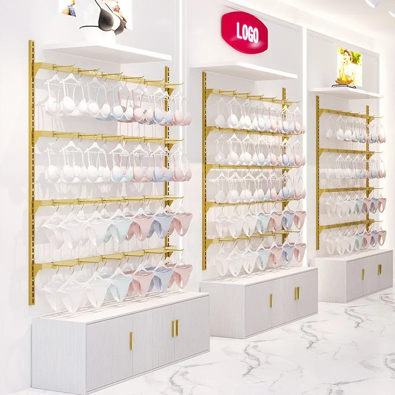 

Underwear display rack Wall-mounted clothing store Bras, underwear, socks, adjustment shelf Women's clothing store display rack