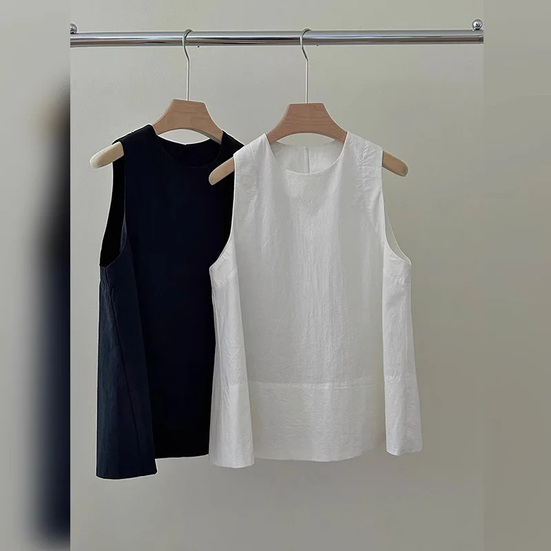 Women Tanks Tops Top Round Neck Sleeveless Camis Sexy Vest Y2k Streetwear Solid Casual Elegant Work Slim Fit 2026 Summer