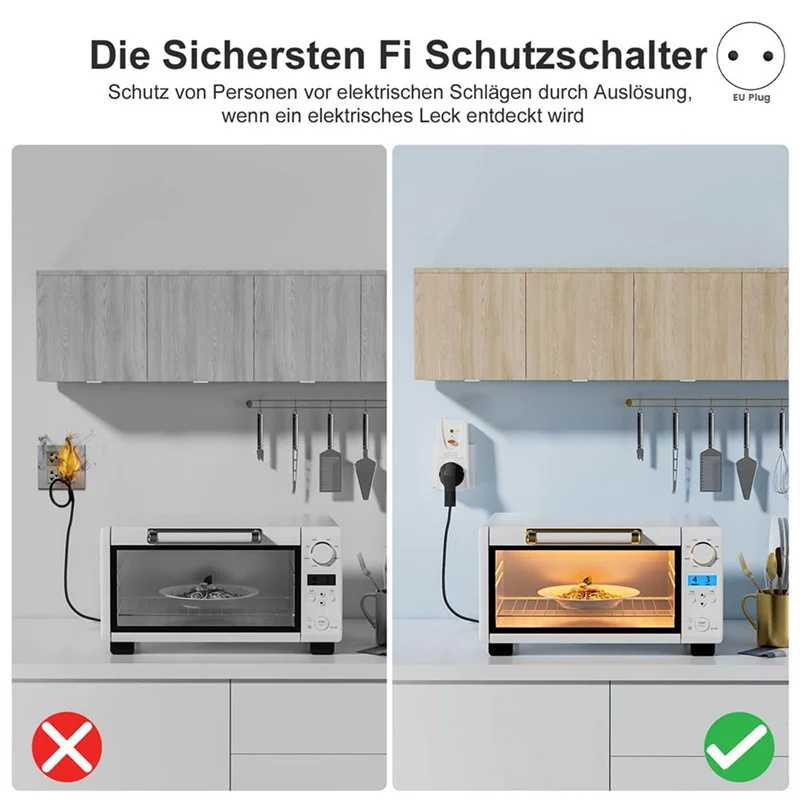 

A03F-4Pack 16A Gfci Защитная вилка от утечки Rcd Розетка Домашний автоматический выключатель Выключатель Персональная защитная вилка Вилка европейского стандарта