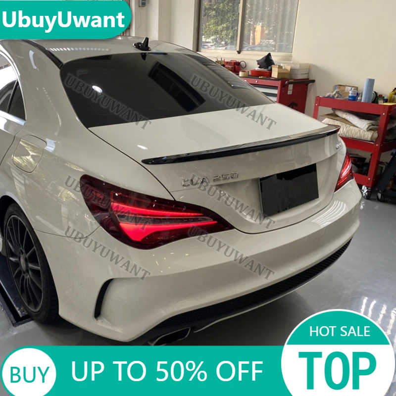 For CLA Spoiler CLA45 W117 C117 ABS Plastic Car Rear Spoiler Wing Trunk Lip Cla 200 250 260 2014 2015 2016