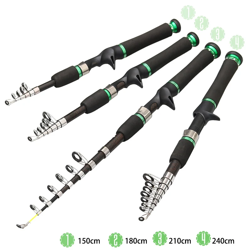 BAKAWA Telescopic Fishing Lure Rod 1.5M 1.8M 2.1M 2.4M Spinning Casting Feeder FRP Fiber Protable Sea Travel Tackle