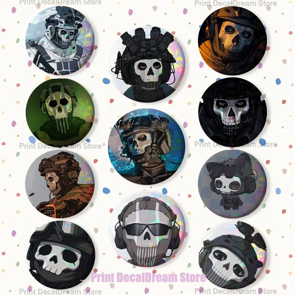 

Game G-GhostS Enamel Pins Funny Cartoon Characters Badge Fashion Jewelry Accessories Round Snap-in Brooch on Backpack