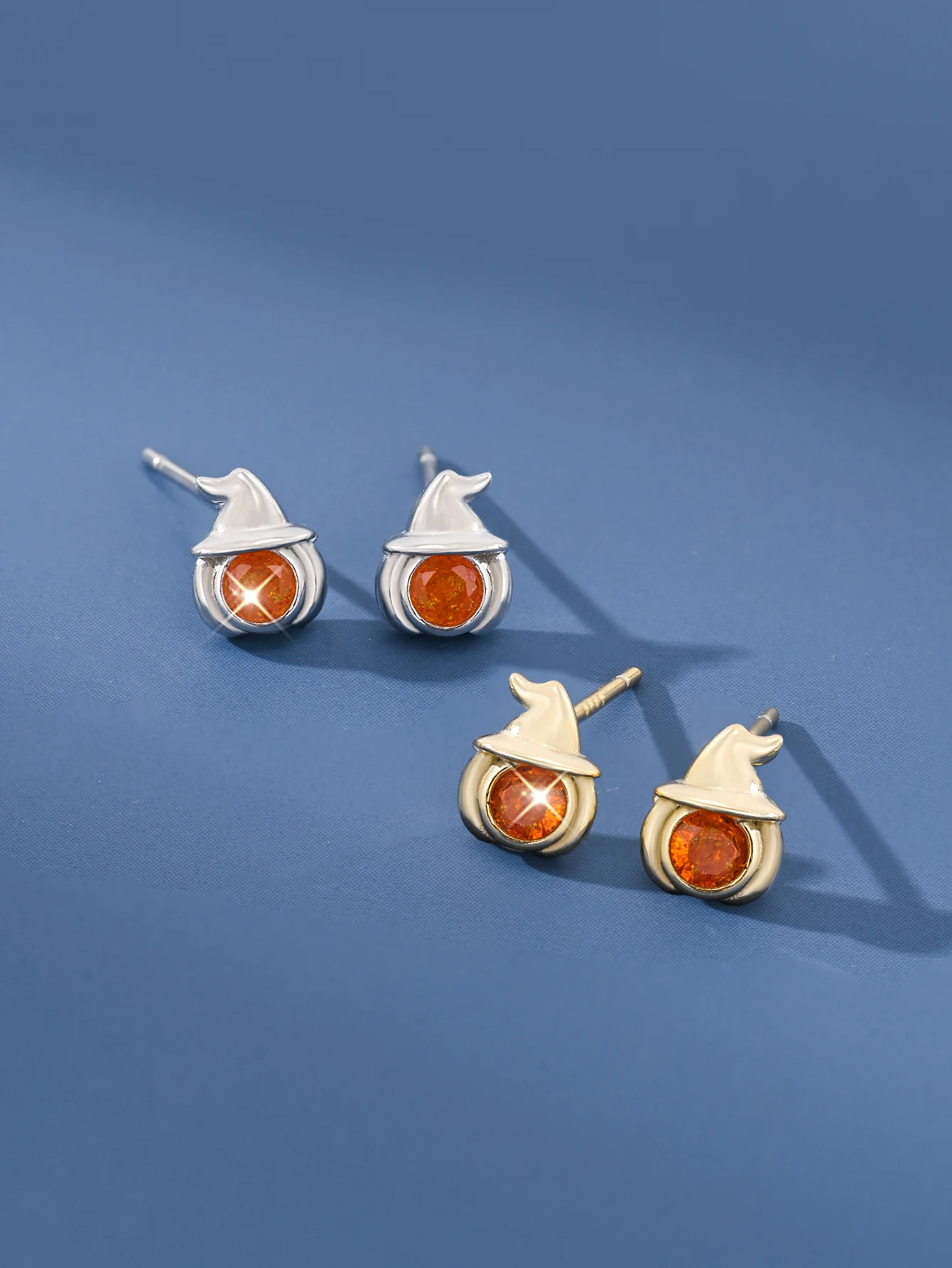 

Серьги Pumpkin Master из стерлингового серебра 925 пробы с инкрустацией цирконом, игривые и милые ювелирные серьги, подарок на Хэллоуин