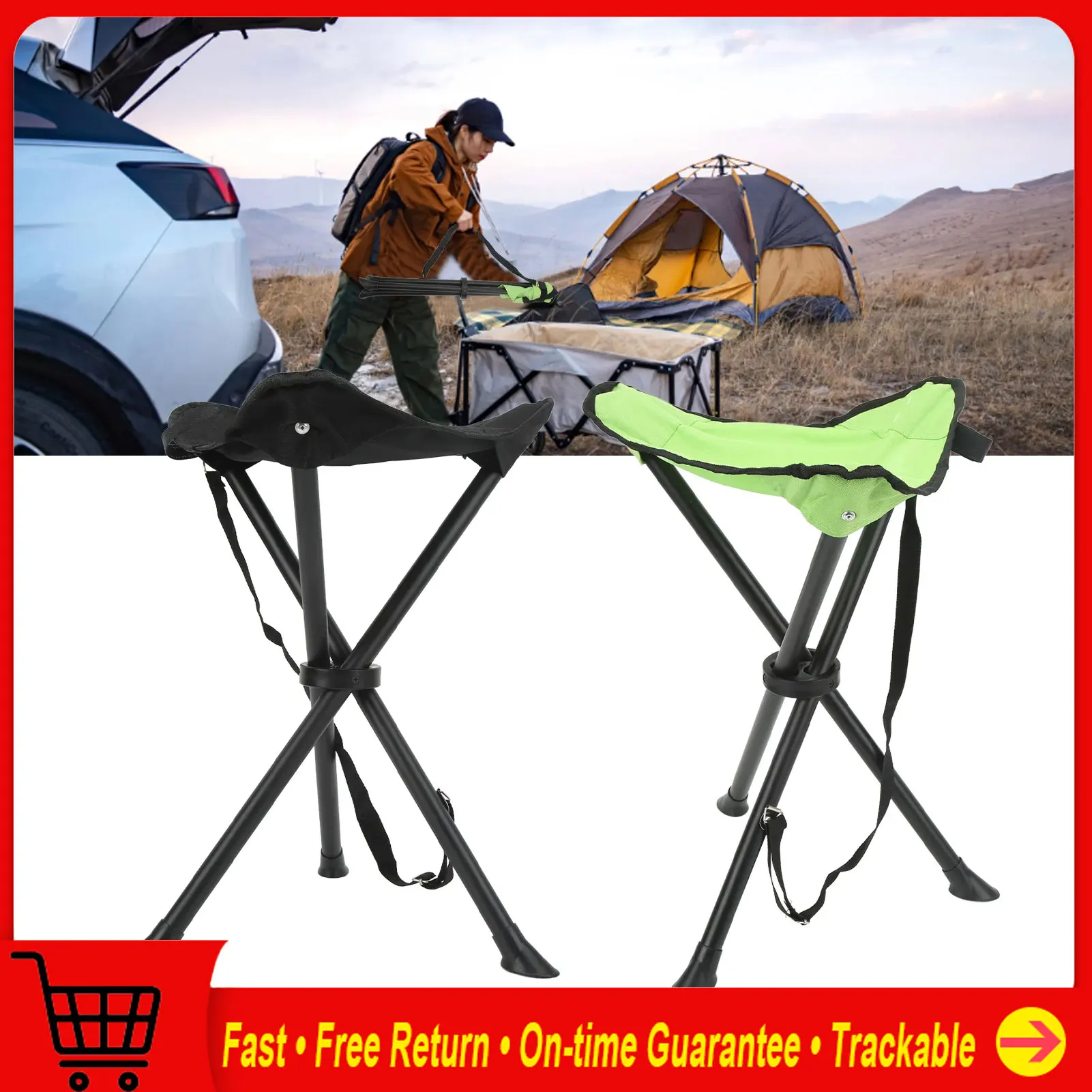 Klappbarer Stativhocker, 600D Oxford-Stoff, Anti-Fall, 200 kg, tragender, faltbarer Stuhl, gute Stabilität, rutschfest, zum Angeln