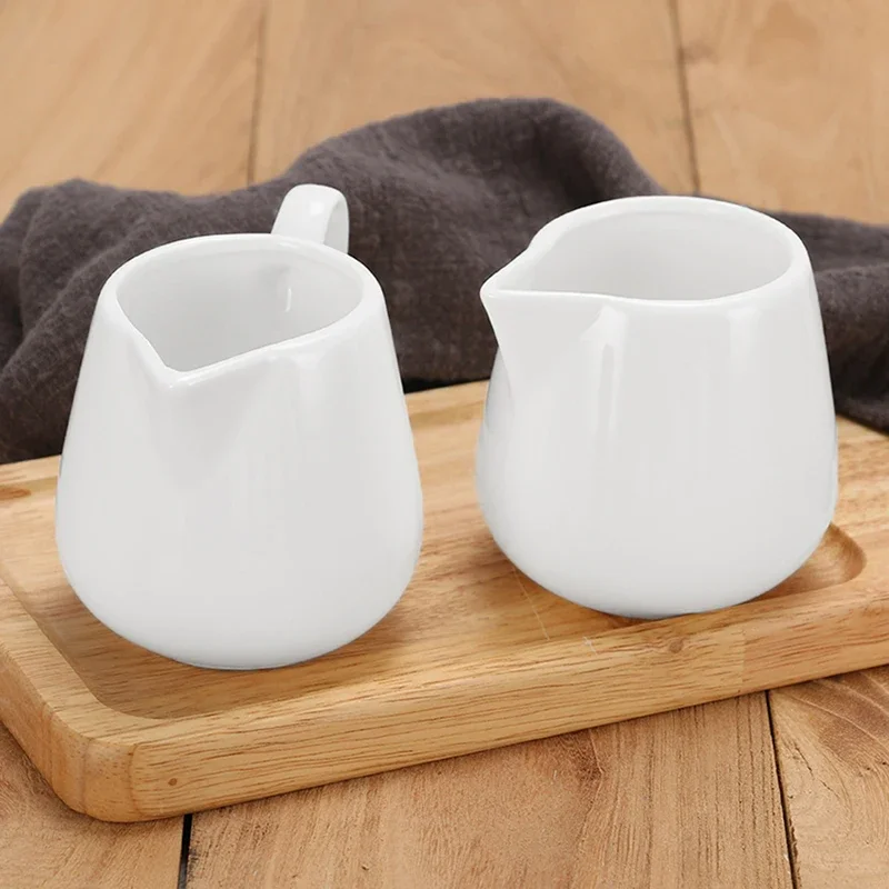 Non-Slip Sugar Creamer Milk Pots Fewer Drips Large Pour Steak Sauce Cup Ceramics Seasoning Jar Gravy Dispenser Kitchen Gadgets